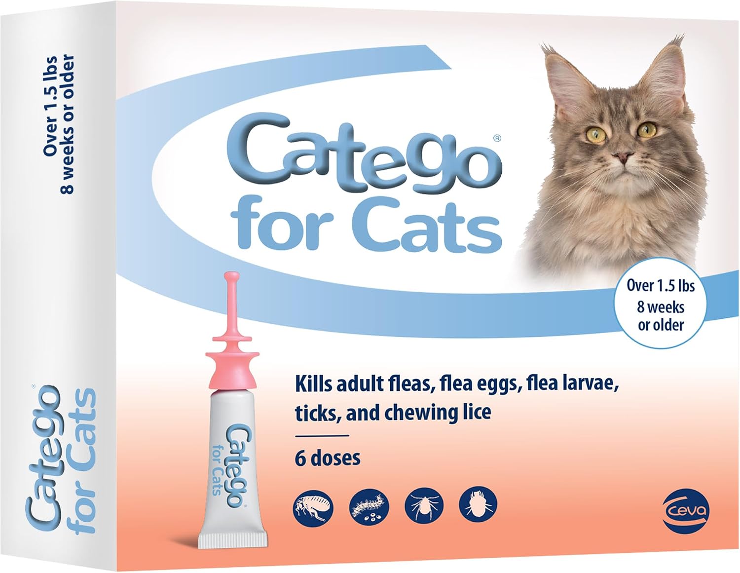 Catego Flea and Tick Prevention for Cats, 6 Month Supply