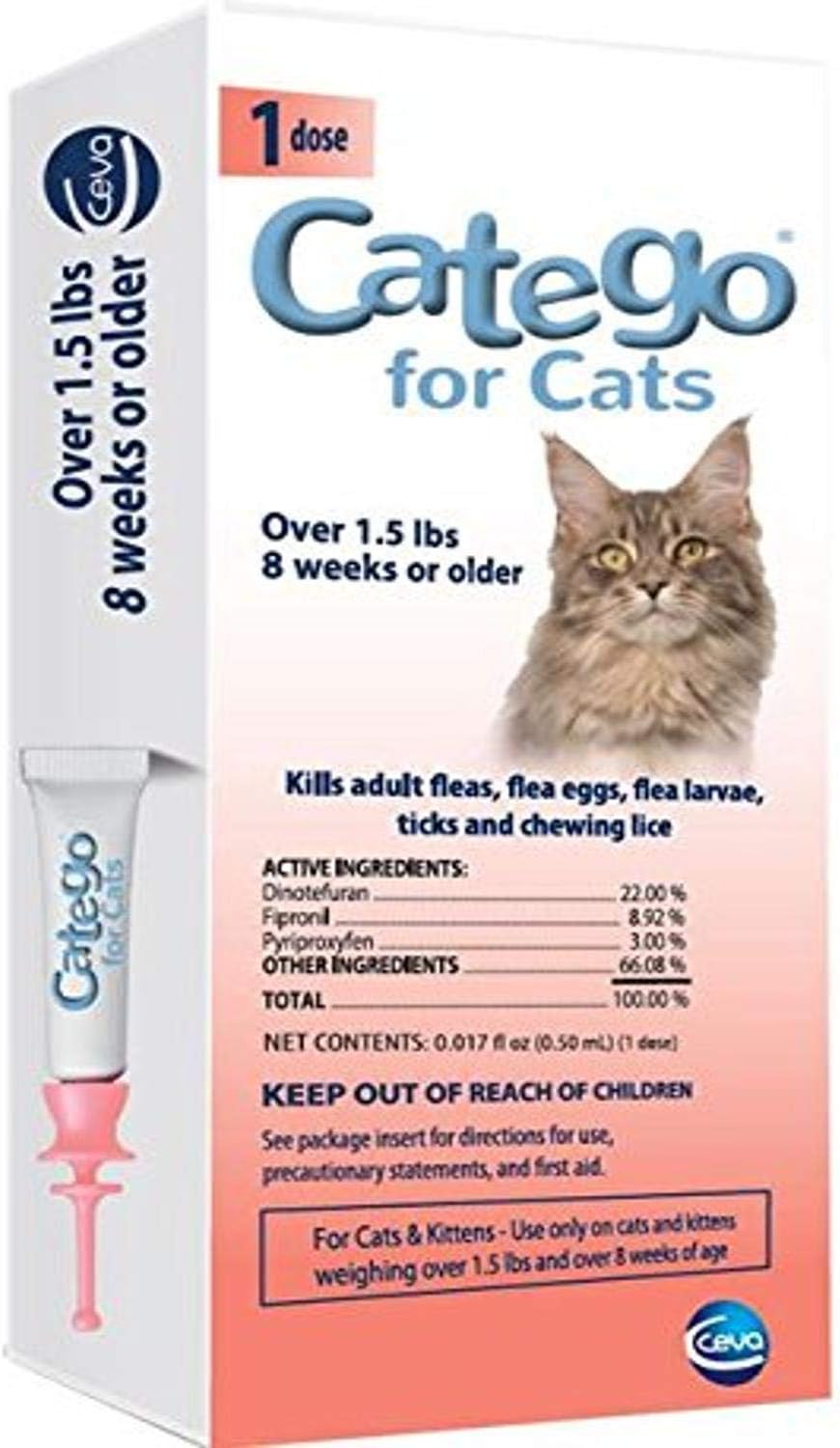 Catego for Cats Flea & Tick Treatment, Single Dose